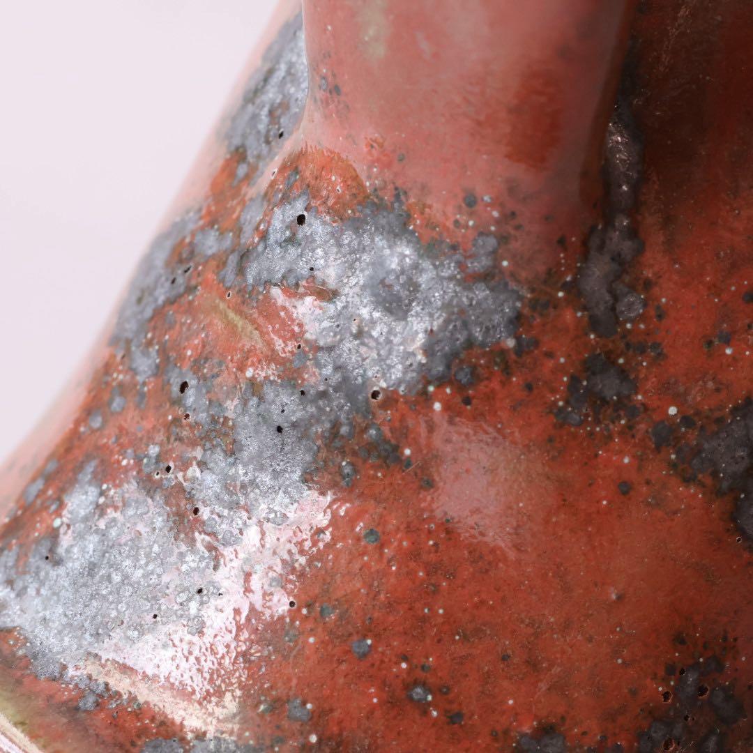 人間国宝 島岡達三 辰砂釉 象嵌ジョッキ 共箱