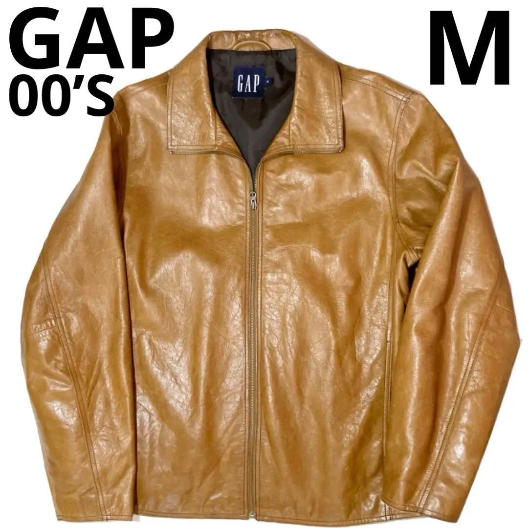 00's GAP オールドギャップ レザージャケット シングルライダース M