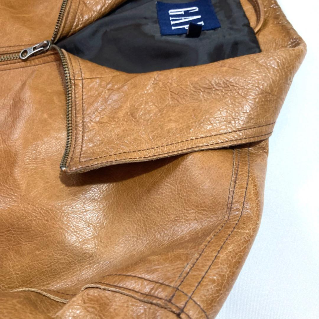 00's GAP オールドギャップ レザージャケット シングルライダース M