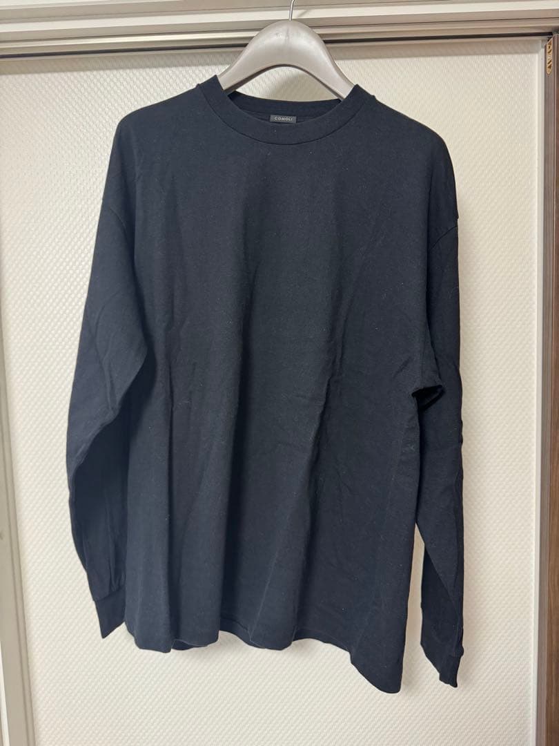 comoli 23AW 空紡天竺 長袖Tシャツ　サイズ4 ブラック