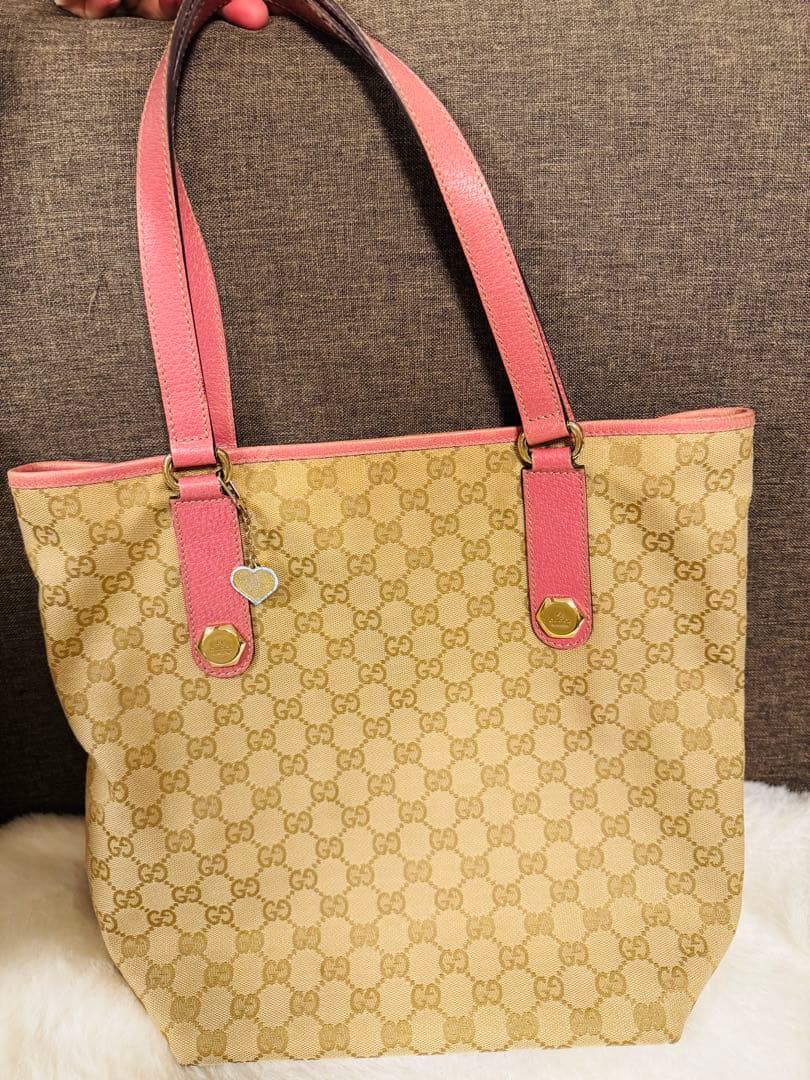 GUCCI GGパターン トートバッグ 153009 ベージュ ピンク　A4収納