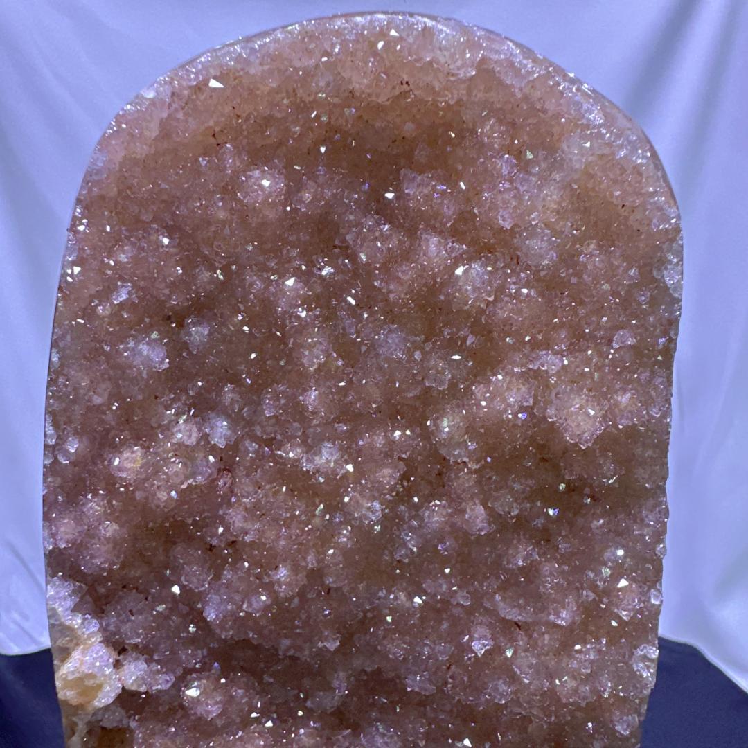 ウルグアイ産 アメジスト カルサイト 共生 原石 置物D.55