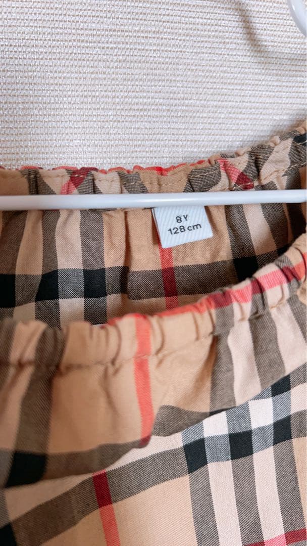 バーバリー　チェック柄 七分袖　長袖　ワンピース 8Y 128cm