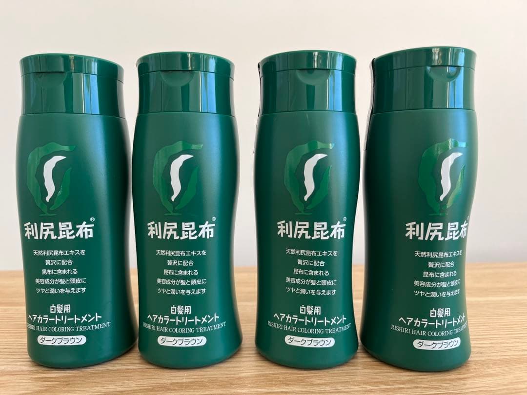 利尻昆布白髪用ヘアカラートリートメント　ダークブラウン　4本セット