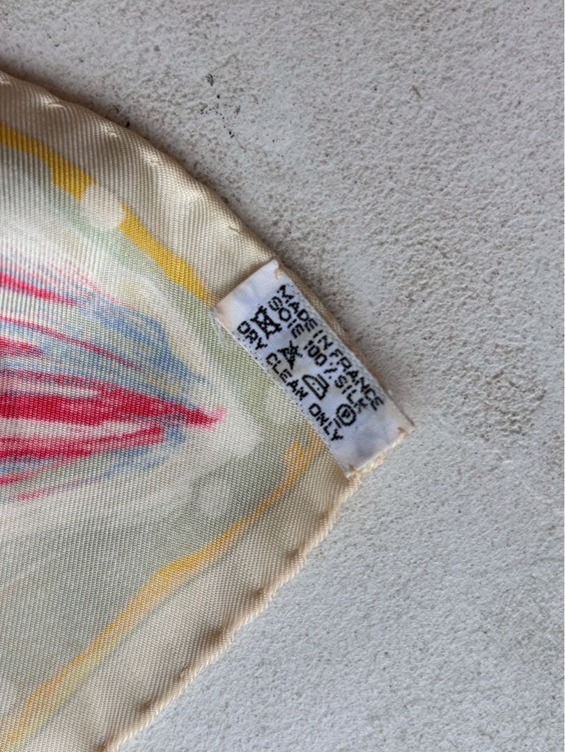 【美品】エルメス　カレ90スカーフFEUX DU CIEL 天の火　シルク