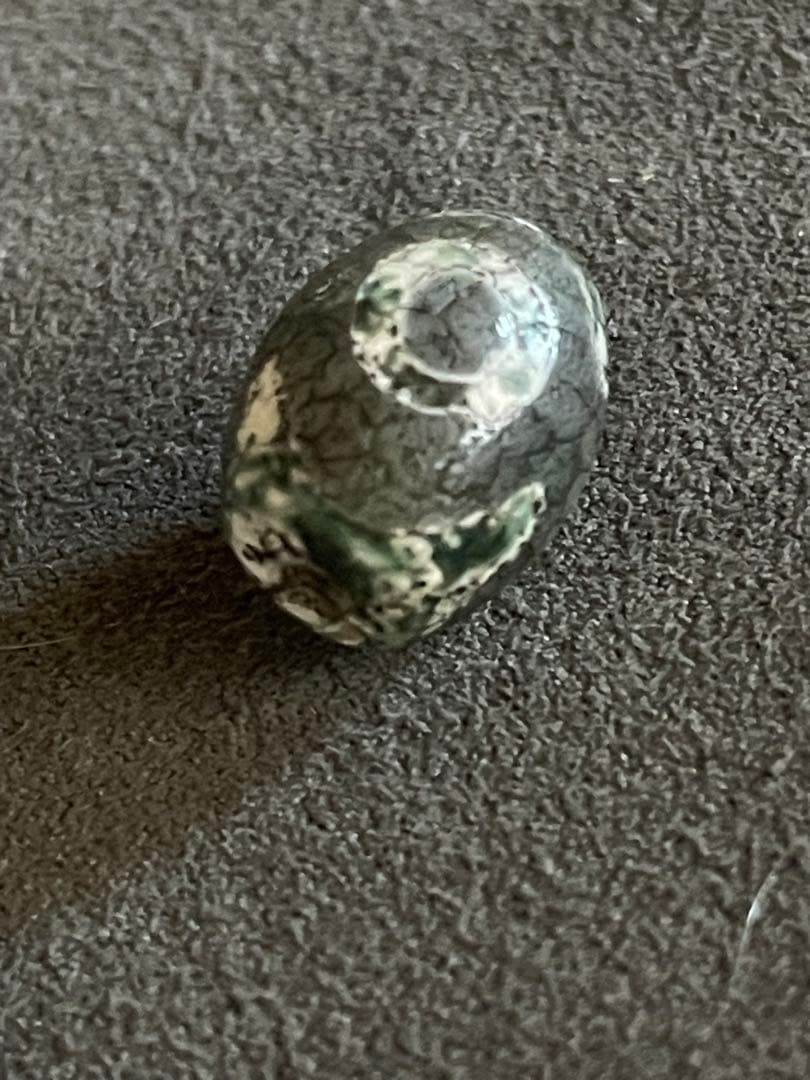 龍紋三眼天珠　エッチド技法染め　出土系　護摩供養