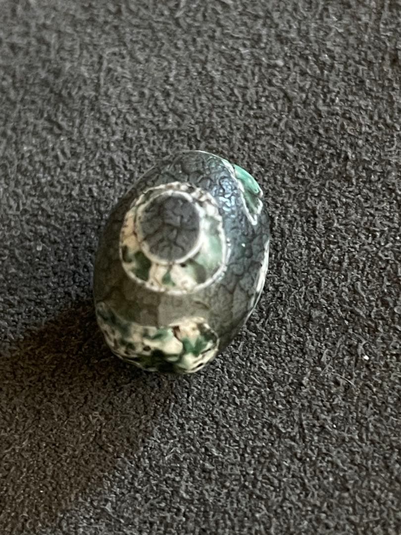 龍紋三眼天珠　エッチド技法染め　出土系　護摩供養