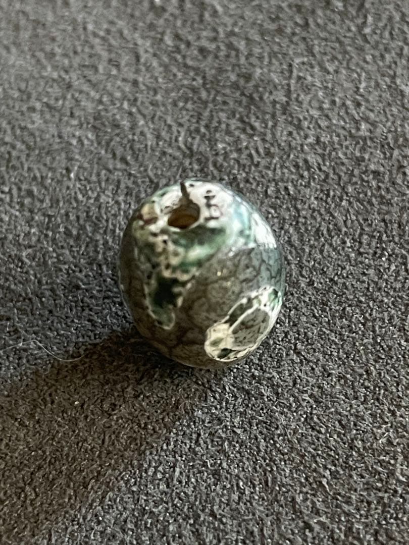 龍紋三眼天珠　エッチド技法染め　出土系　護摩供養