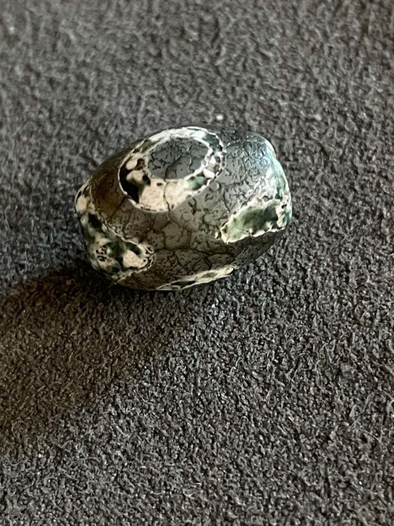 龍紋三眼天珠　エッチド技法染め　出土系　護摩供養