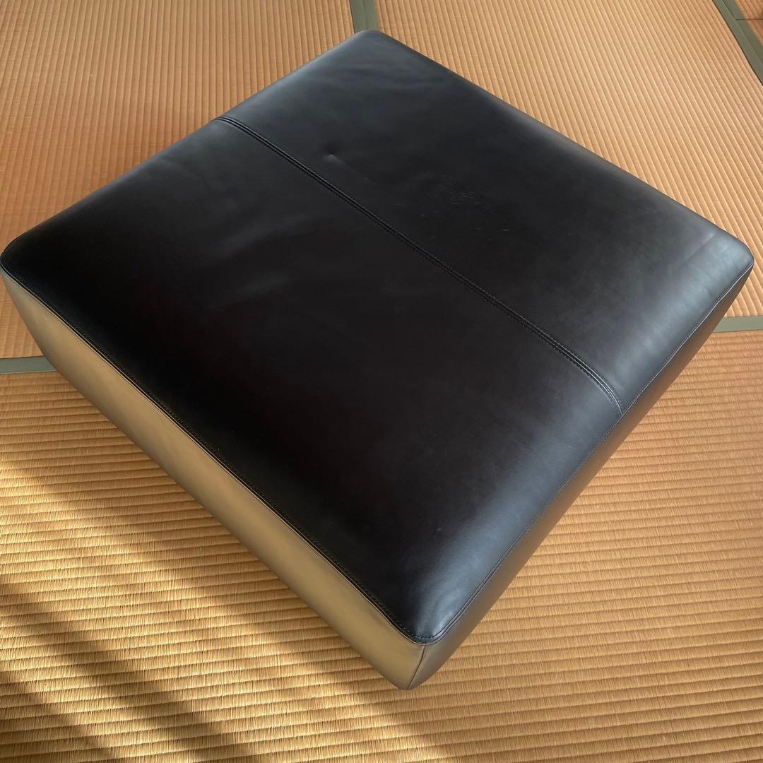 マスターウォール コンポジット オットマン　スクエア076 レザー ブラック