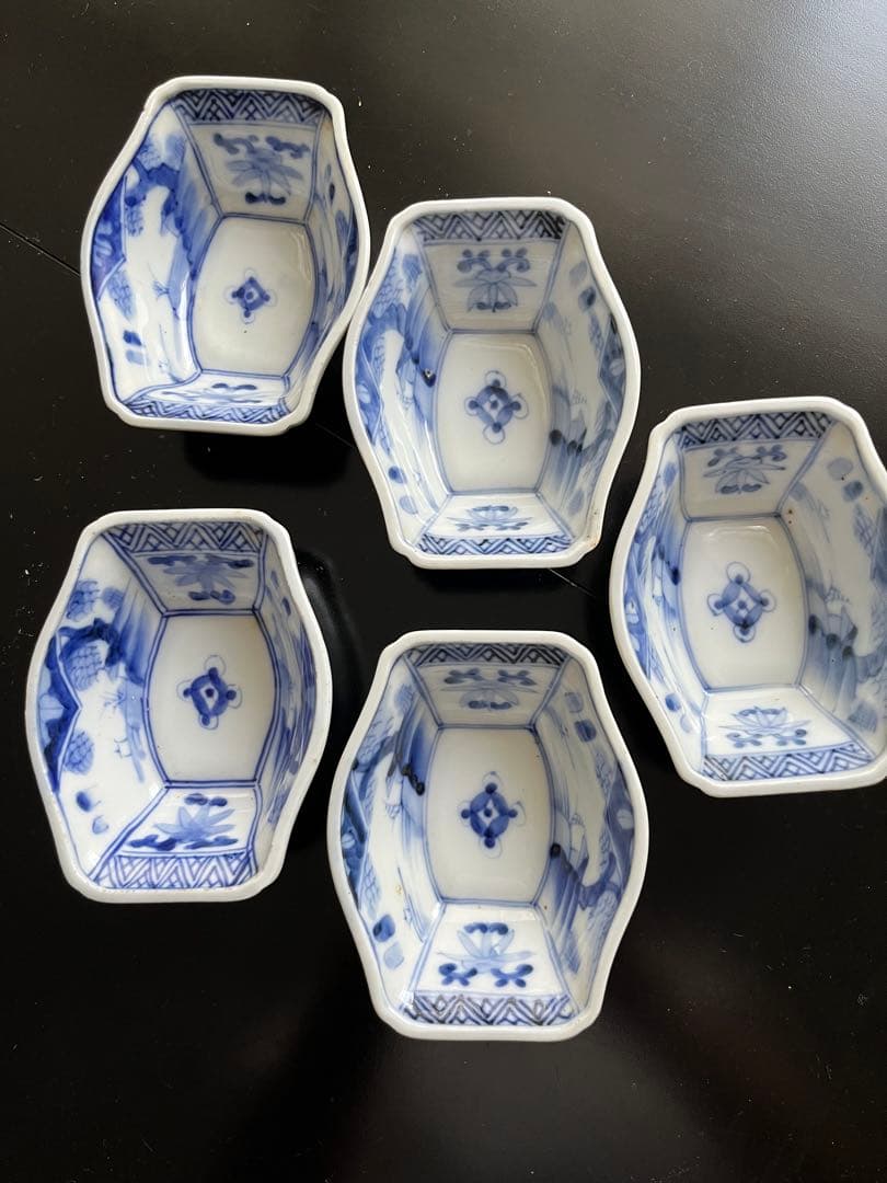 青白磁の角皿 5個セット