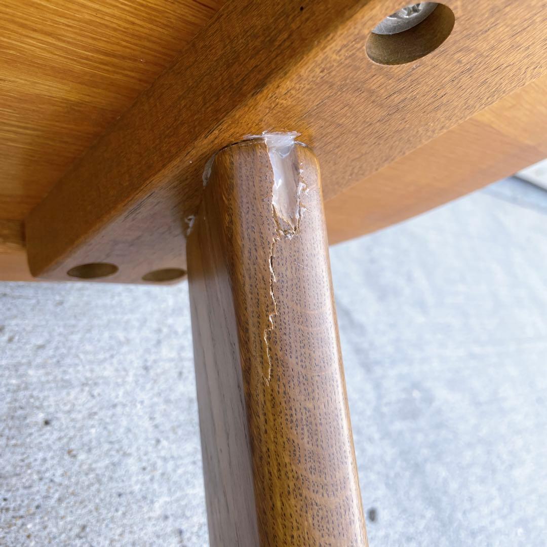 【美品】浜本工芸 T-1500 センターテーブル ナラ材 曲線 ローテーブル