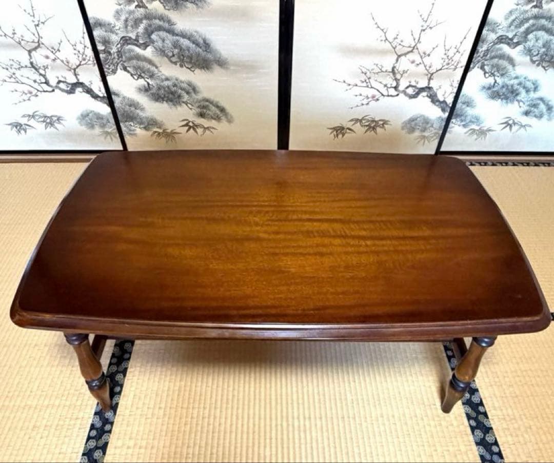 カリモク 家具 ローテーブル コロニアル ラタン張り リビング　送料込み