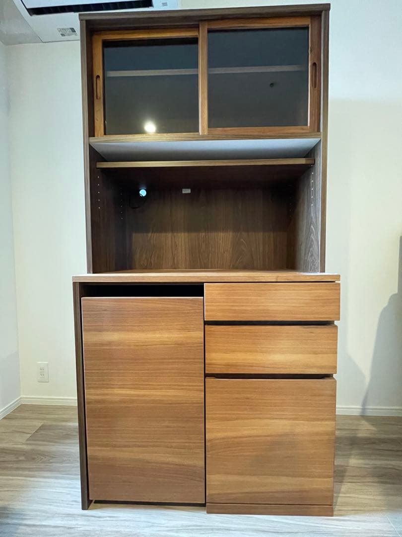 無印良品　木製カップボード・ウォールナット材