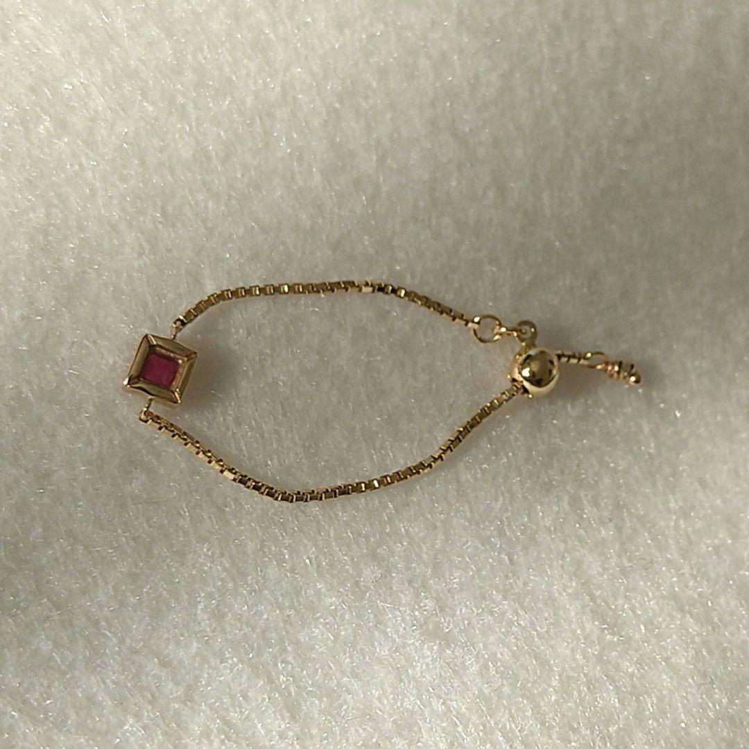 【現行品】JUPITER K10 天然石 ルビーリング 天然石 チェーンリング