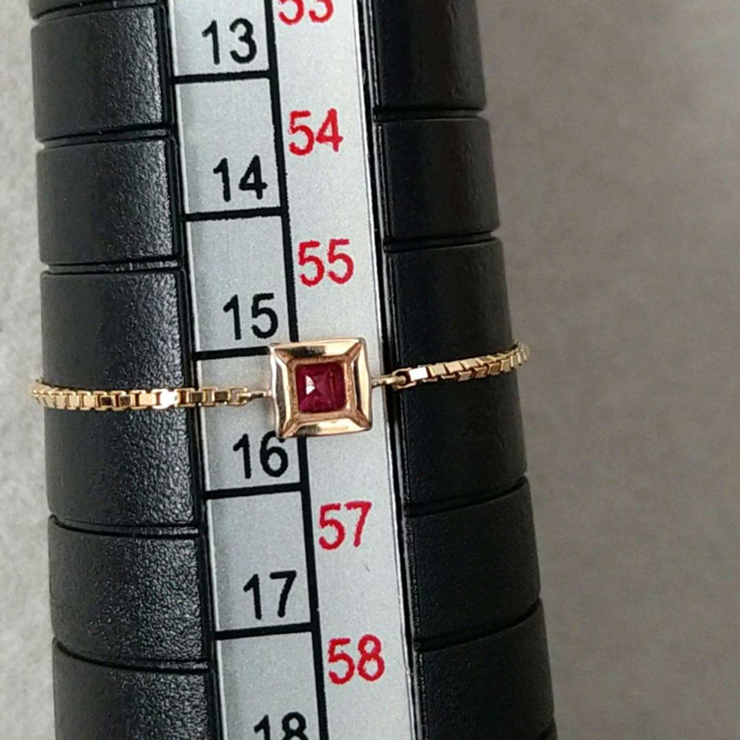 【現行品】JUPITER K10 天然石 ルビーリング 天然石 チェーンリング