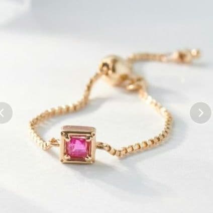 【現行品】JUPITER K10 天然石 ルビーリング 天然石 チェーンリング