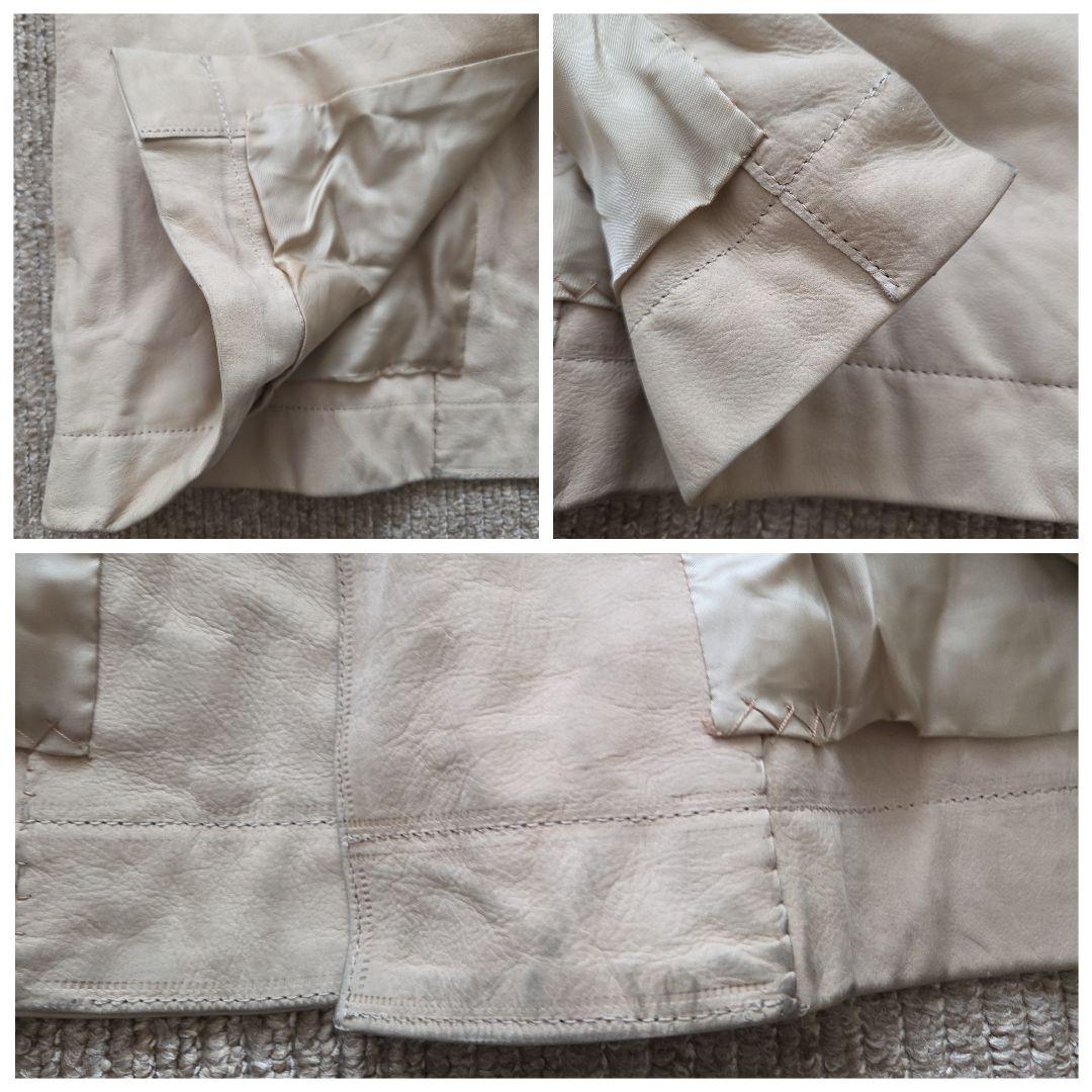 celt&cobra ヌバックレザー ロングコート ベージュ L ヴィンテージ