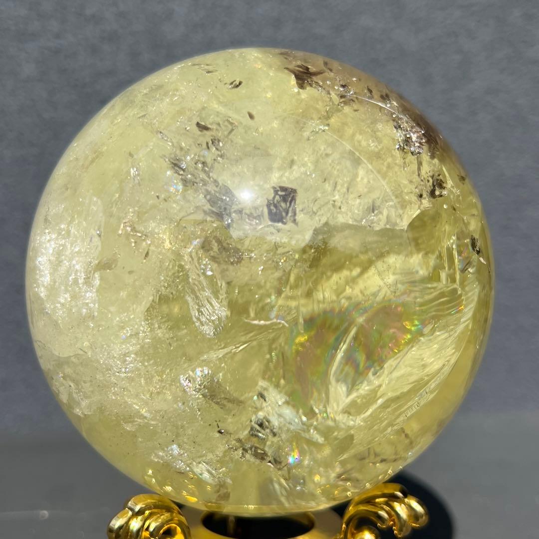 ✳️存在際立つ美しさ✨幸運の石の超パワー✨レインボー シトリン 丸玉 天然石 原石