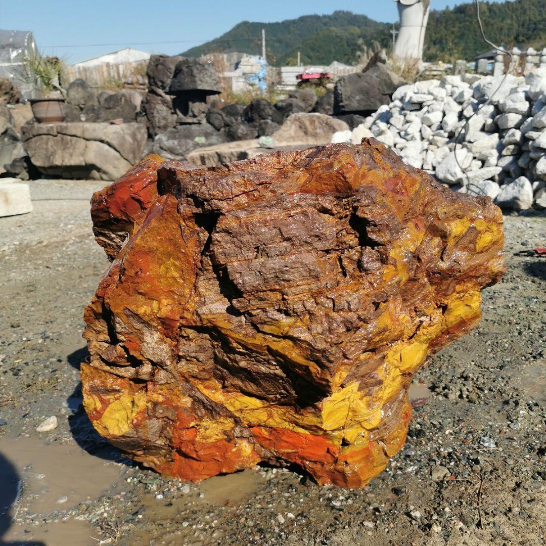 福島産　ジャスパー　77キロ　碧玉　庭石　鑑賞石　石　庭　ガーデニング