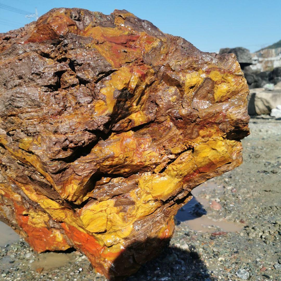 福島産　ジャスパー　77キロ　碧玉　庭石　鑑賞石　石　庭　ガーデニング