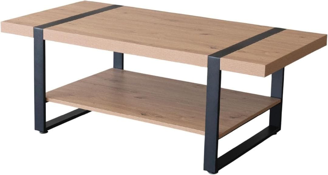 棚付き木製ローテーブル 幅120cm×奥行60cm 高さ45.5cm