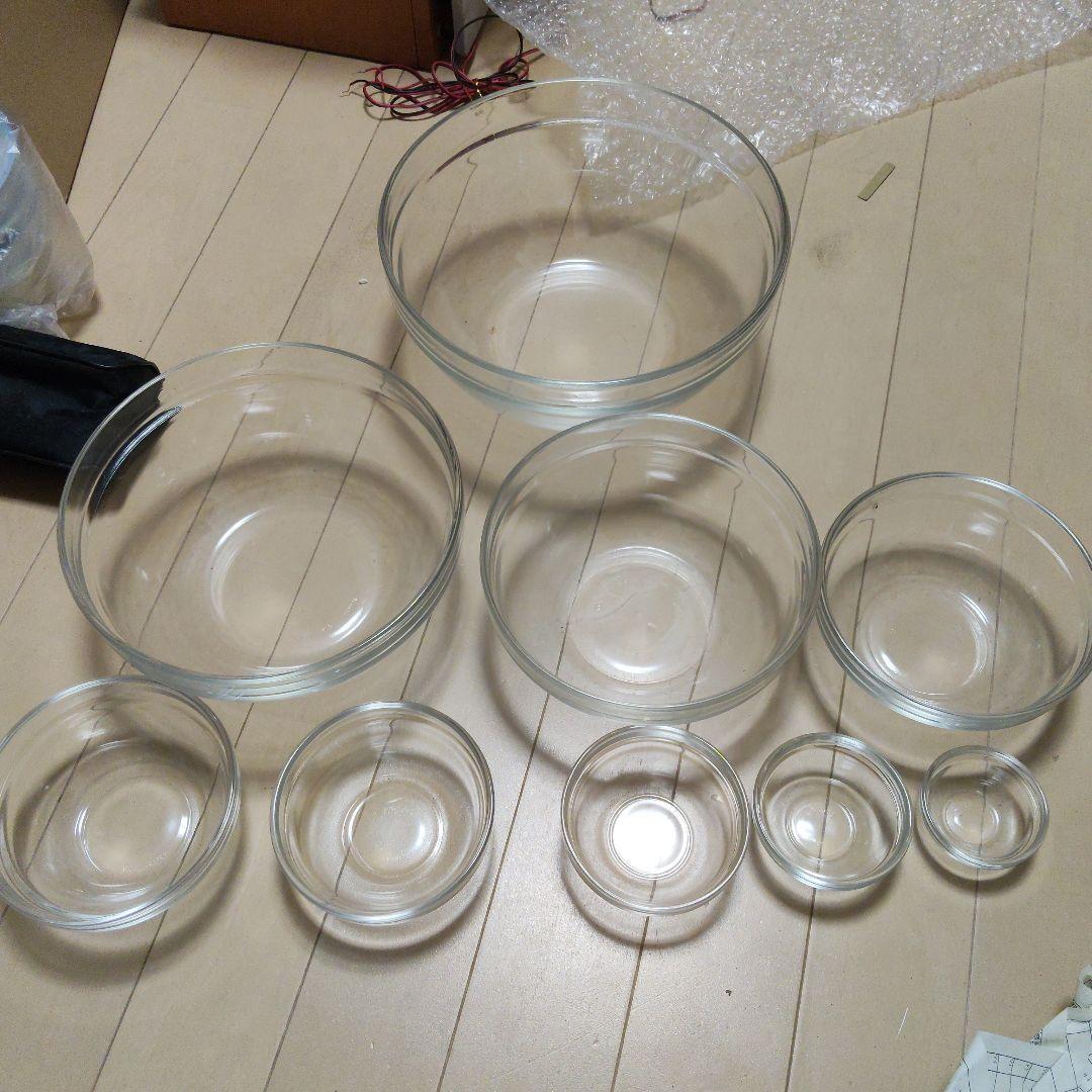 ガラス製調理用ボウルセット 9個