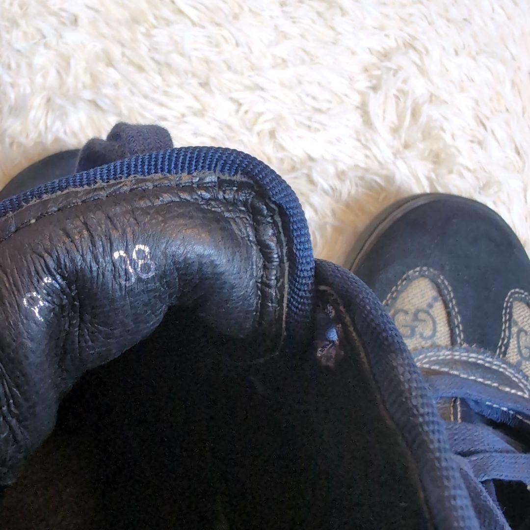 GUCCI グッチ シェリーライン GG ハイカットスニーカー ネイビー 38