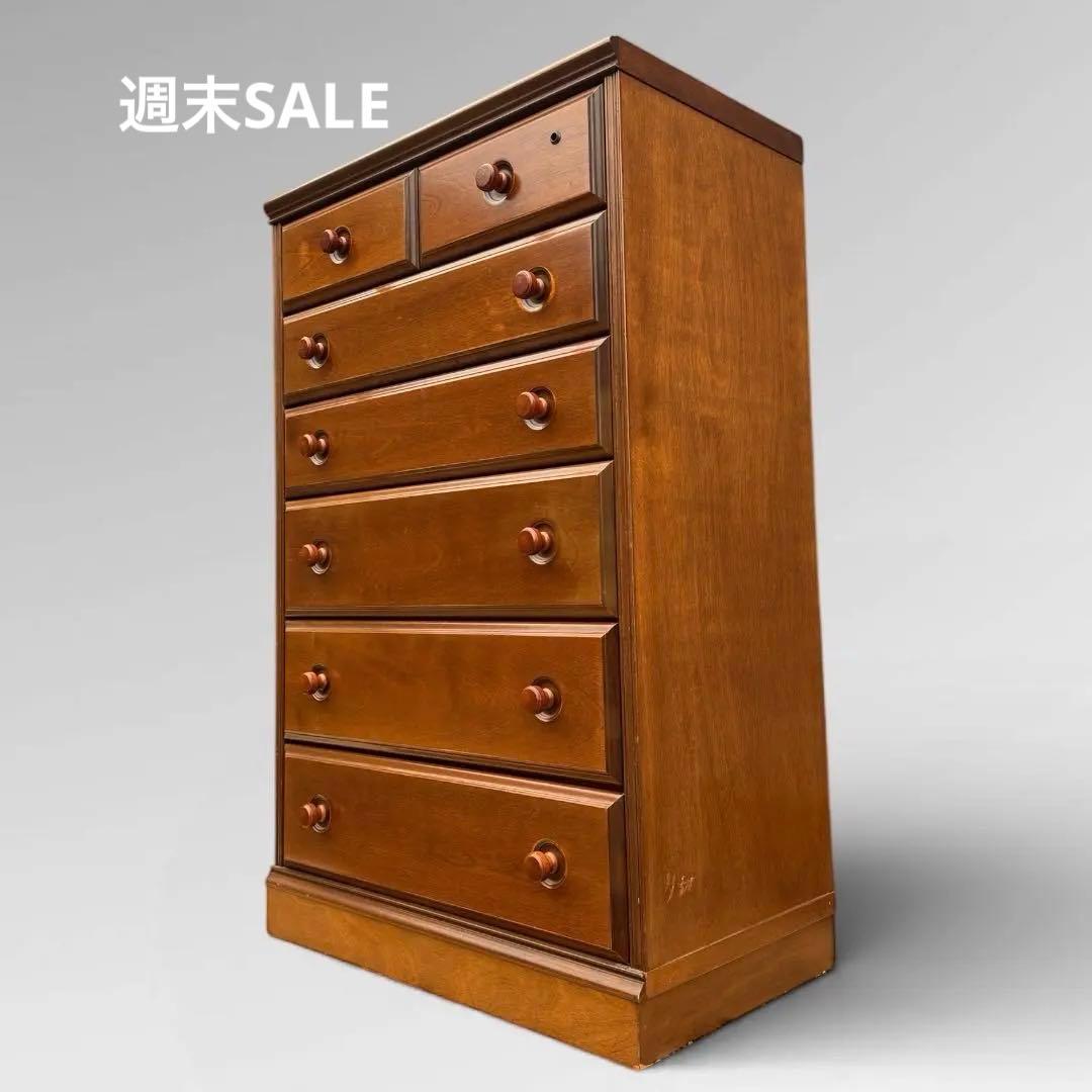 コロニアルスタイル アーリーアメリカン カントリー チェストアンティーク調 6段