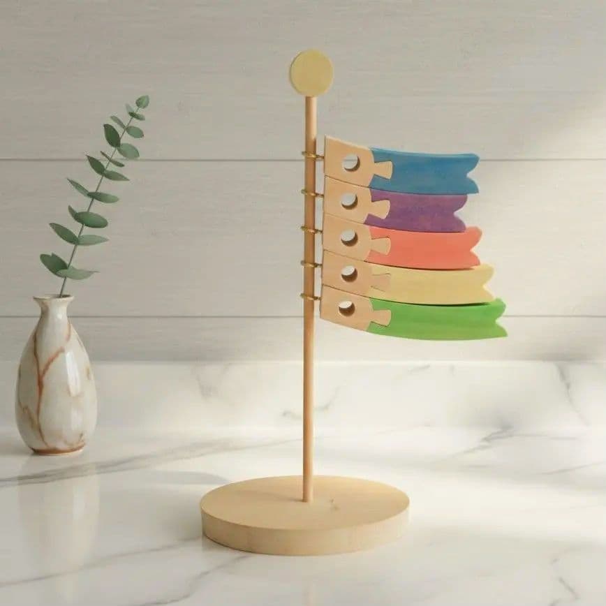 カラフル木製鯉のぼり インテリア装飾