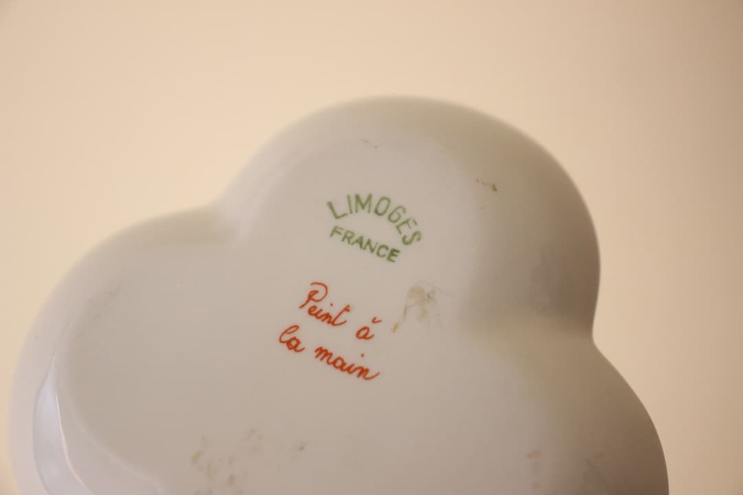 アンティーク　リモージュ　トランプ　金彩薔薇　ハンドペイント　４枚