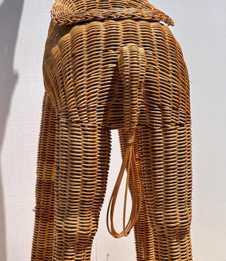 オールドラタン　キリン　オブジェ・プランタースタンド　高さ158cm！