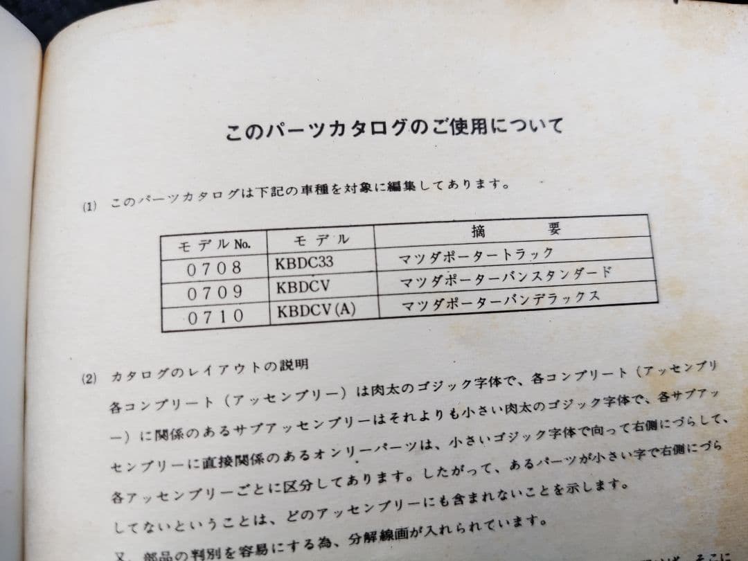 希少！マツダ　KBDC33 ポータートラック　バン　当時物パーツカタログ　旧車