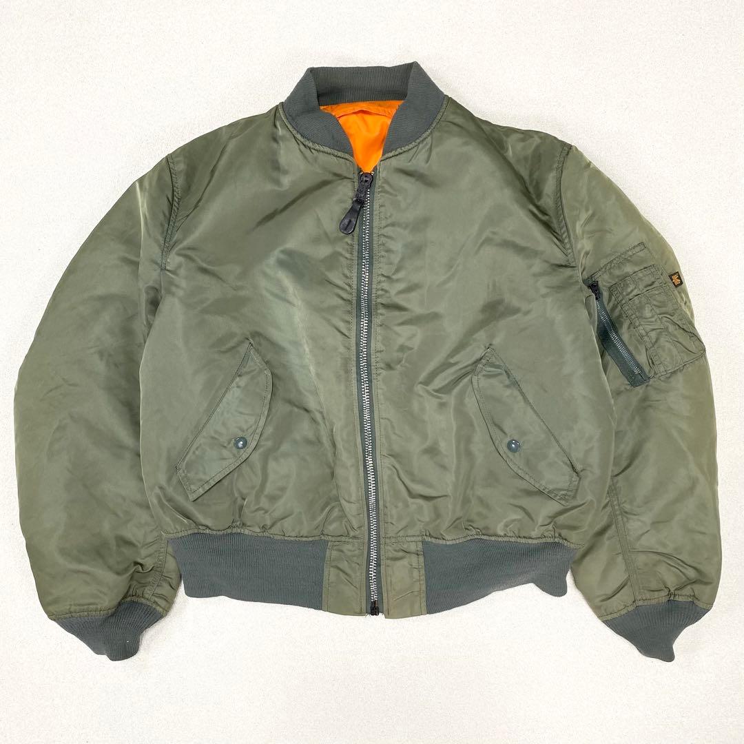 80s 90s USA製 ALPHA アルファ MA-1フライトジャケット 短丈