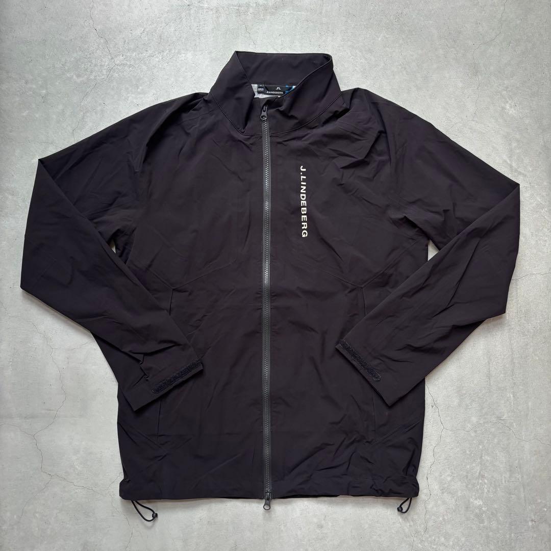 【美品】J.LINDEBERG ダブルジップジャケット レインジャケット ロゴ