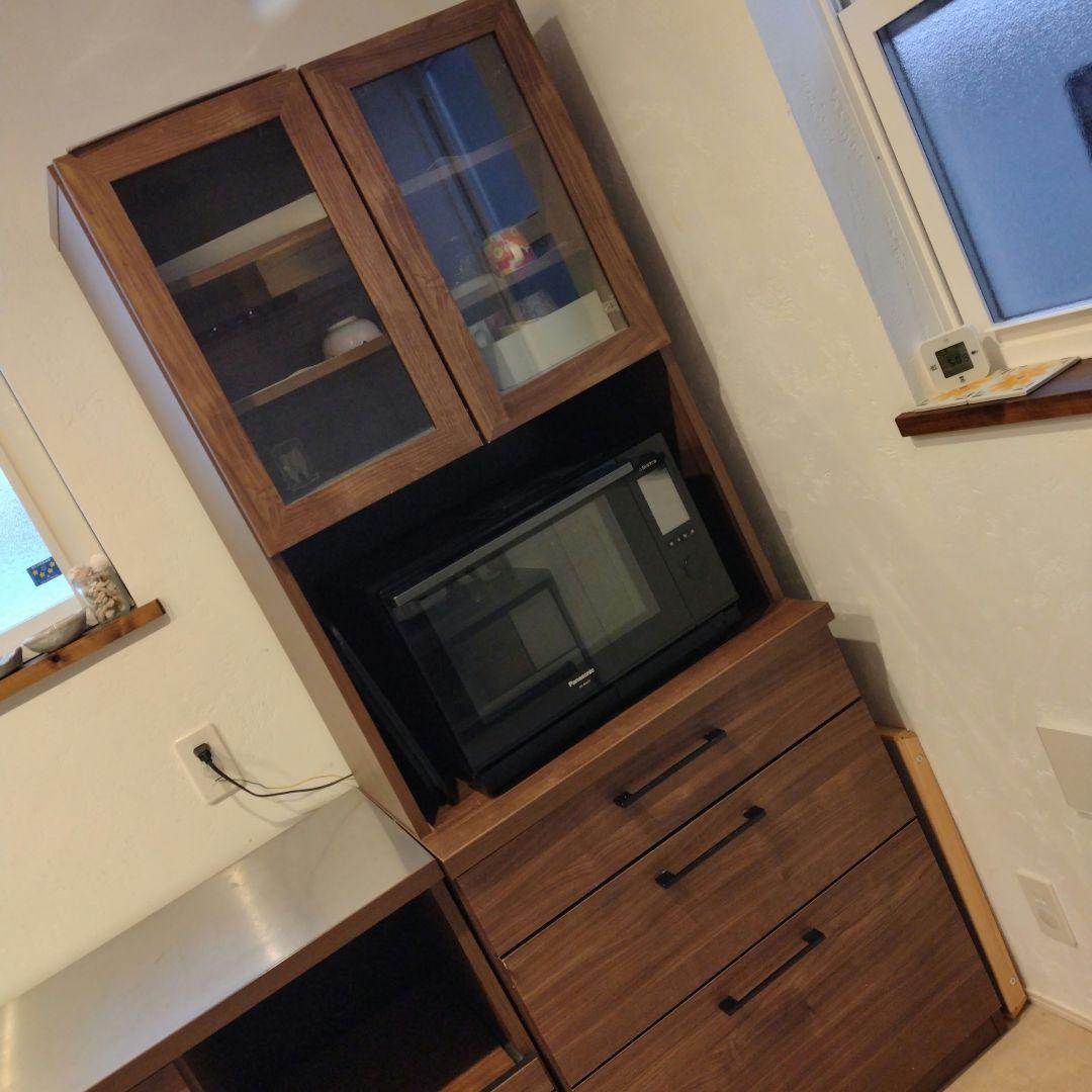 カップボード　食器棚　ナフコ　木目調　ウォルナット