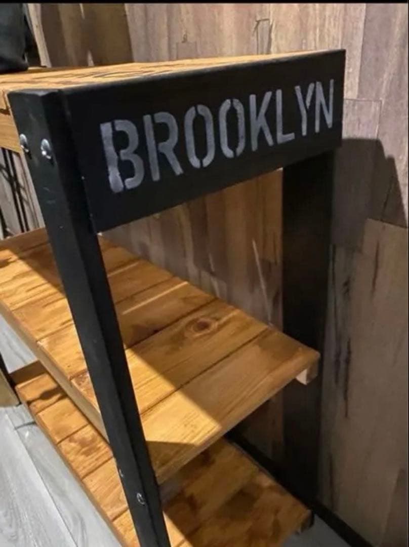 3段ラック　アイアン風　アメリカン　ブルックリン