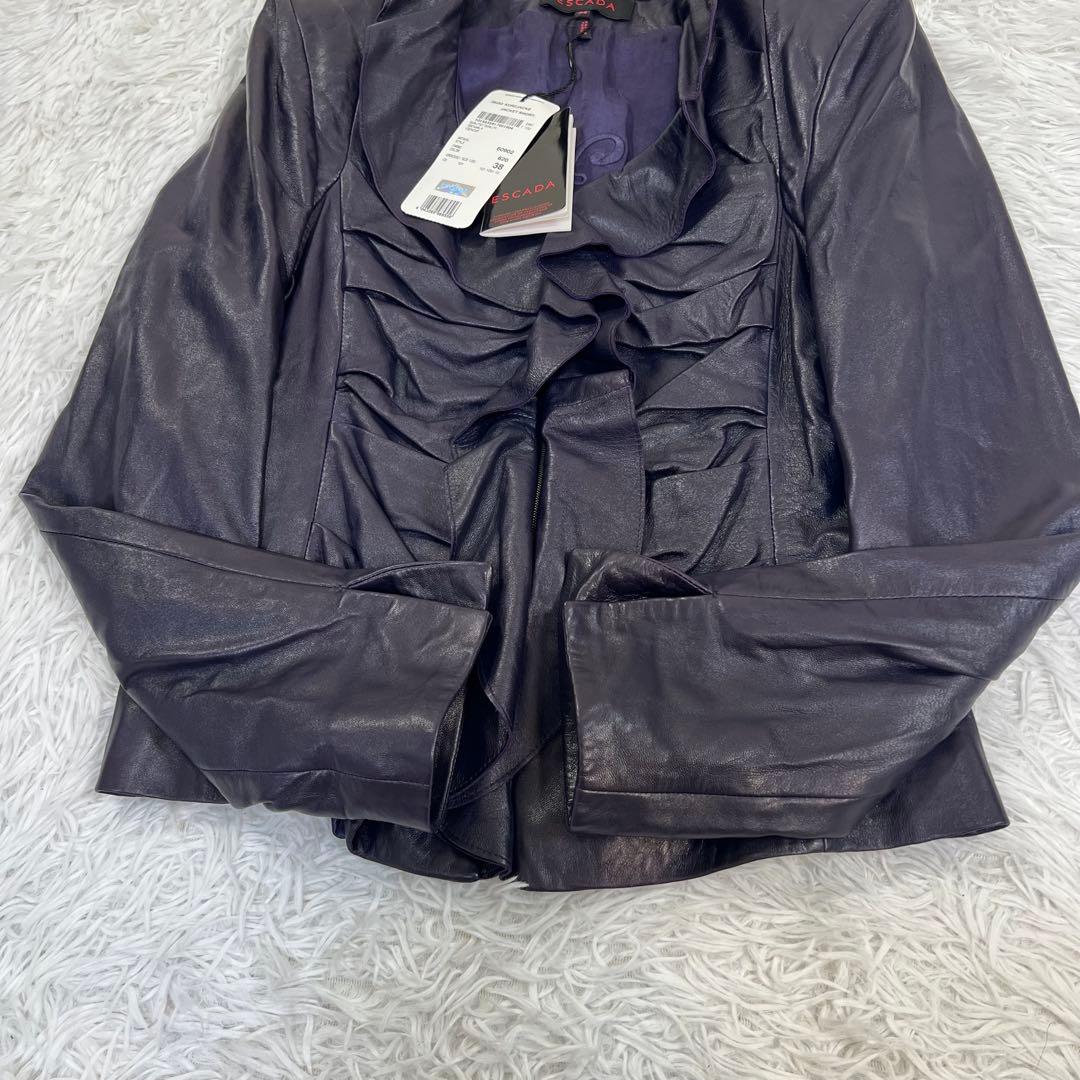 未使用♡ESCADA 高級ラムレザージャケット　ナッパレザー　ririファスナー