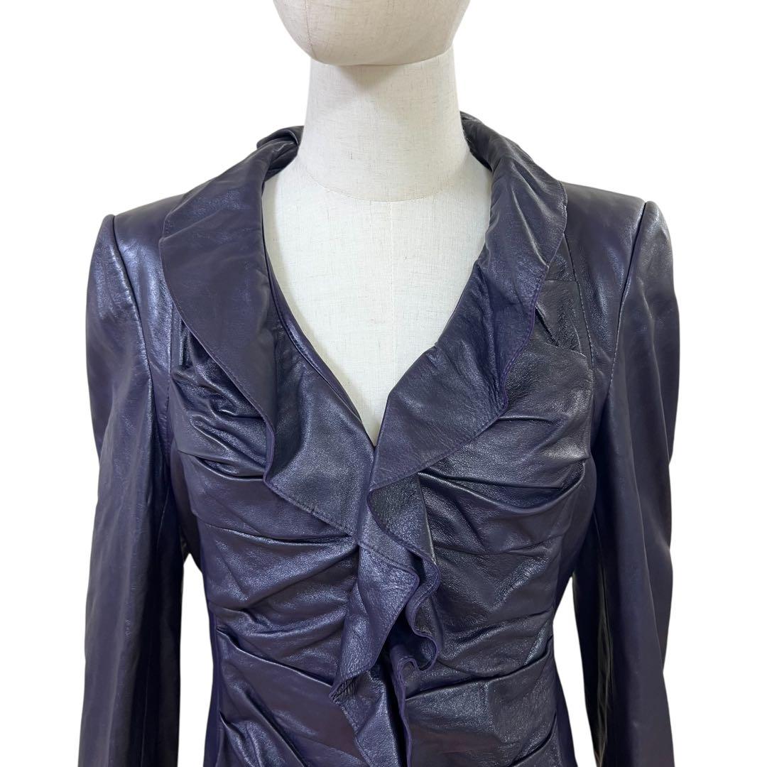 未使用♡ESCADA 高級ラムレザージャケット　ナッパレザー　ririファスナー