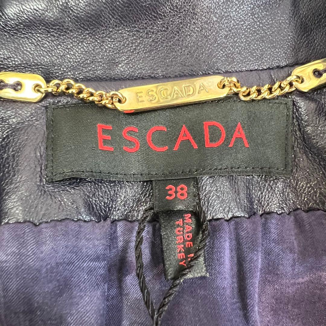 未使用♡ESCADA 高級ラムレザージャケット　ナッパレザー　ririファスナー