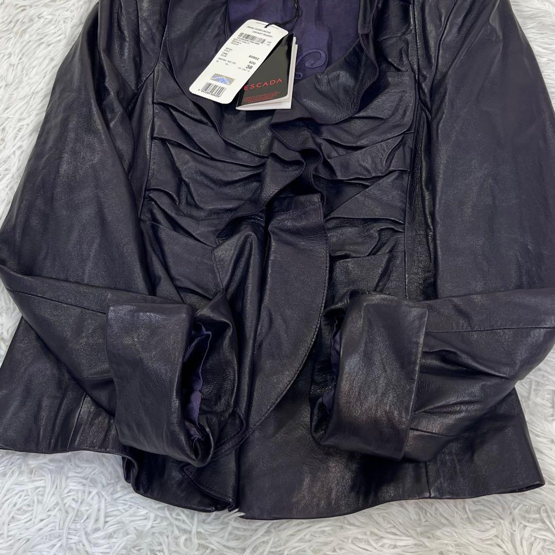 未使用♡ESCADA 高級ラムレザージャケット　ナッパレザー　ririファスナー