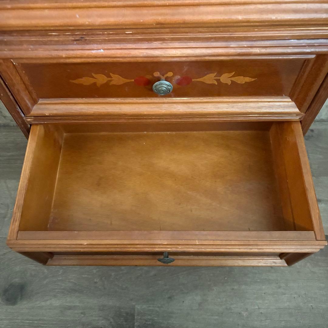 イタリア　象嵌7段チェスト　ミドルチェスト　ヴィンテージ