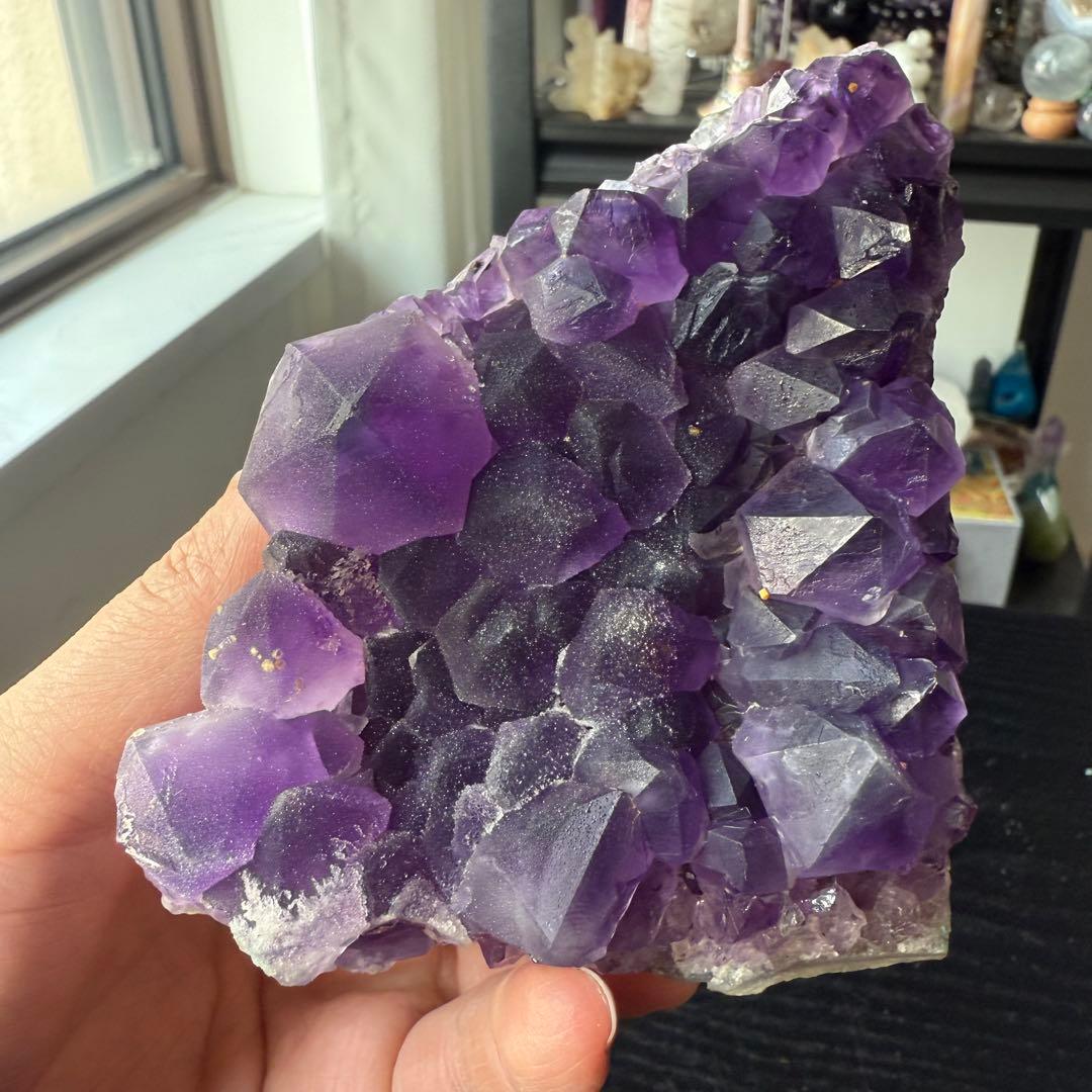 天然石アメジストの原石　置物NO.012412