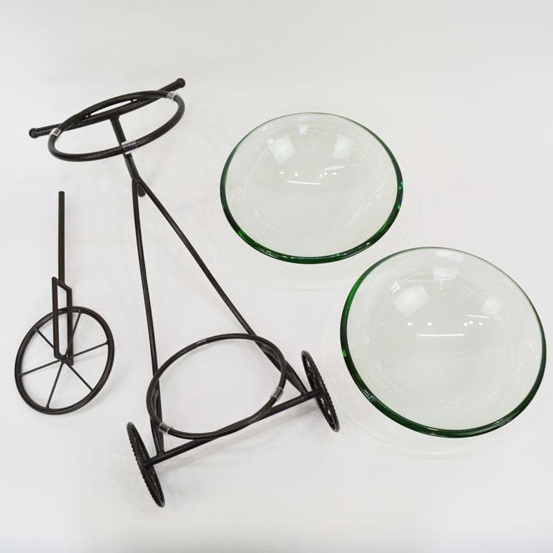 ガラスベース 三輪車 フラワーベース 10mm厚 金魚鉢 魚