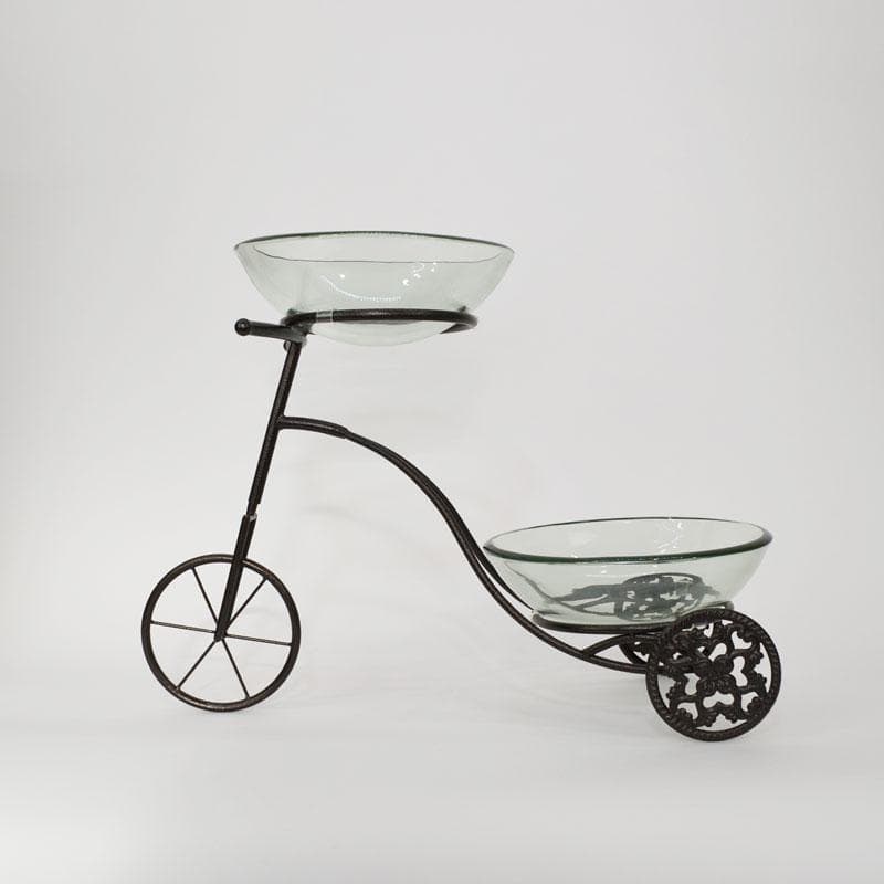 ガラスベース 三輪車 フラワーベース 10mm厚 金魚鉢 魚