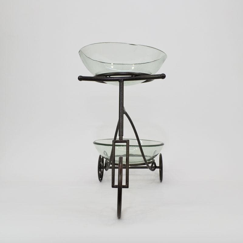 ガラスベース 三輪車 フラワーベース 10mm厚 金魚鉢 魚