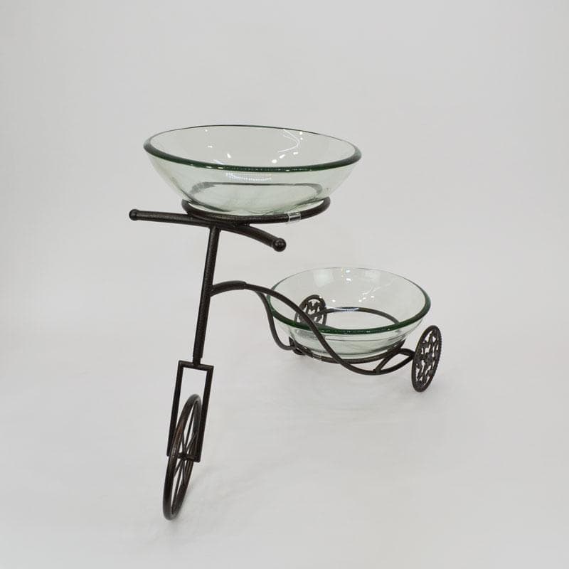 ガラスベース 三輪車 フラワーベース 10mm厚 金魚鉢 魚