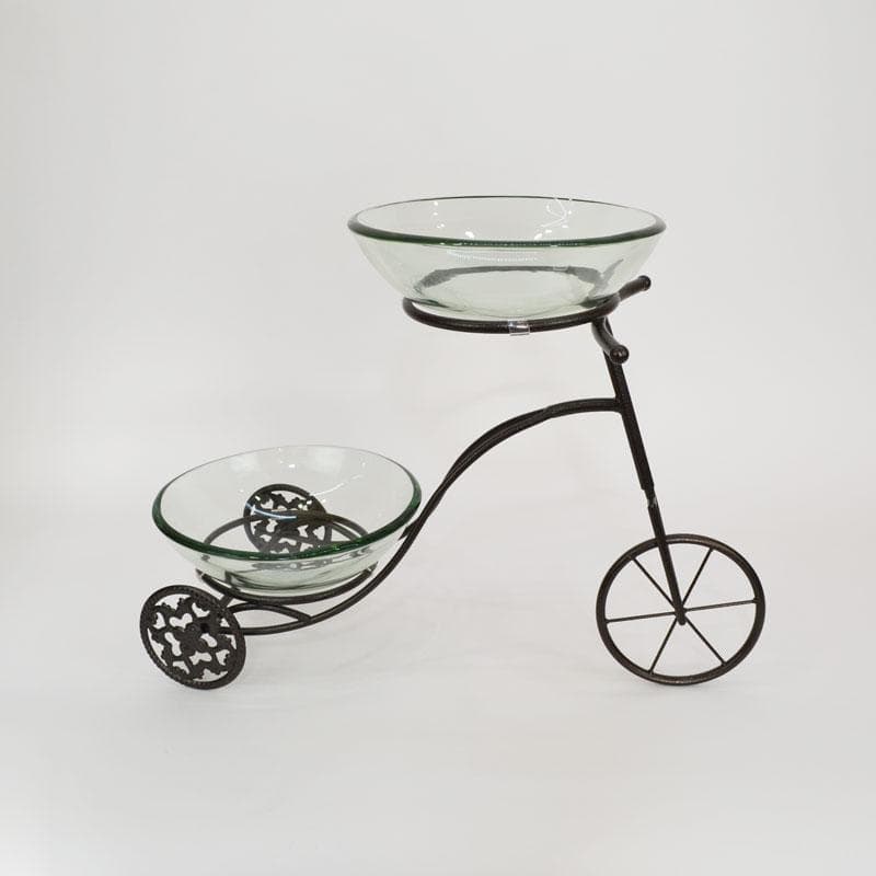 ガラスベース 三輪車 フラワーベース 10mm厚 金魚鉢 魚