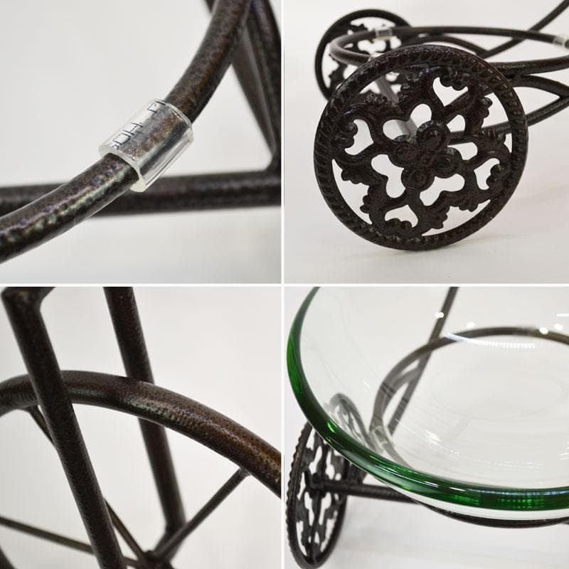 ガラスベース 三輪車 フラワーベース 10mm厚 金魚鉢 魚