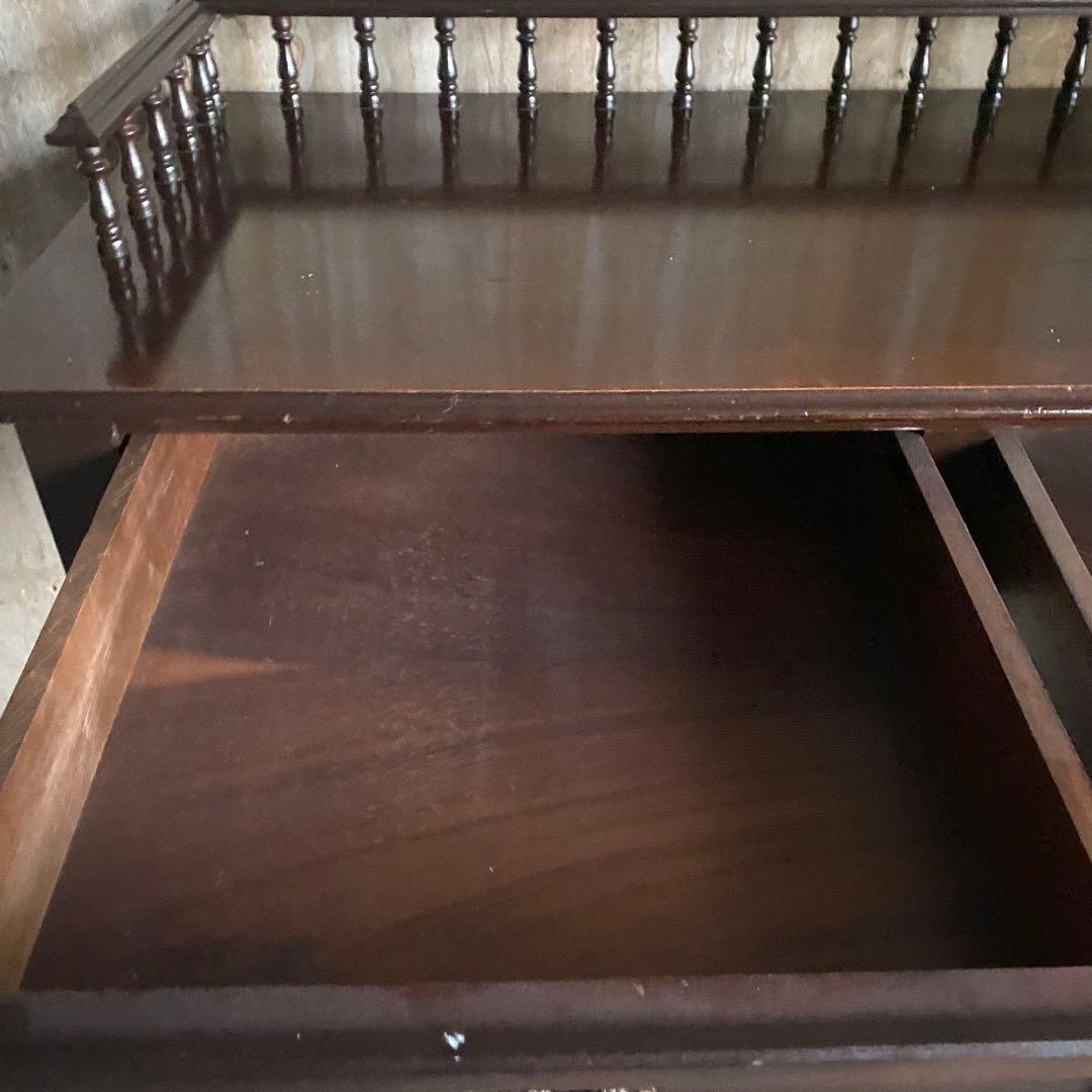 クラシックスタイル　欄干付きデスク　囲い付き机　アンティークレトロ　②